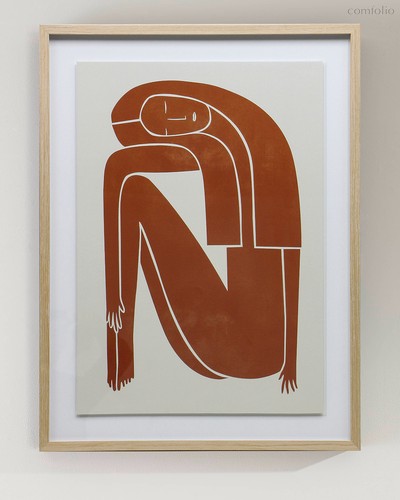 Интерьерный постер Figure Brown, цвет бежевый - Louvre Home