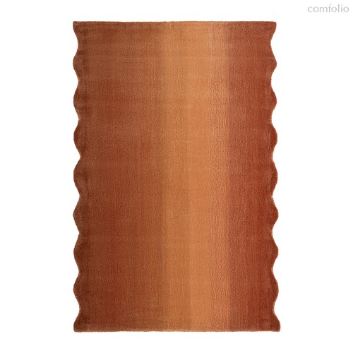 Ковер из шерсти Over Horizon терракотового цвета из коллекции Trendy Ruffles - Tkano
