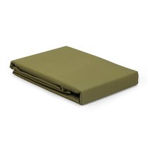 Простыня из премиального сатина оливкового цвета из коллекции Essential, 240х270 см - Tkano