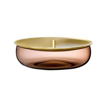 Банка для хранения с крышкой Nude Glass Берет d21,4хh6,5 см, стекло хрустальное, карамельная - Nude Glass