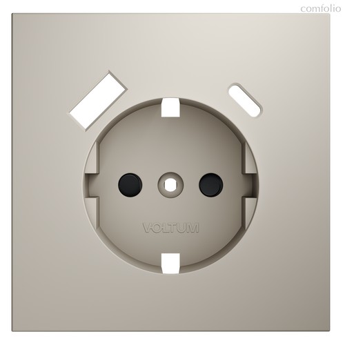 Накладка для розетки с заземлением и защитными шторками, с USB A+C, S70 кашемир - Voltum