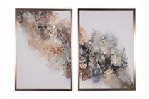 Постеры "Мрамор. Диптих-3" (2шт)x70x100см, багет латунь, с поталью - Garda Decor