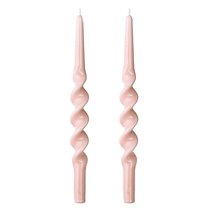 Набор из двух свечей цвета пыльной розы из коллекции Essential, 35 см - Tkano