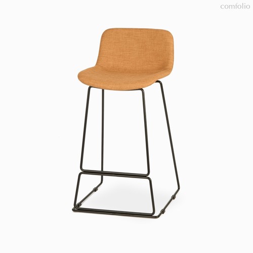 Барный стул Neo с мягкой обивкой, цвет горчичный/черный - Cosmo