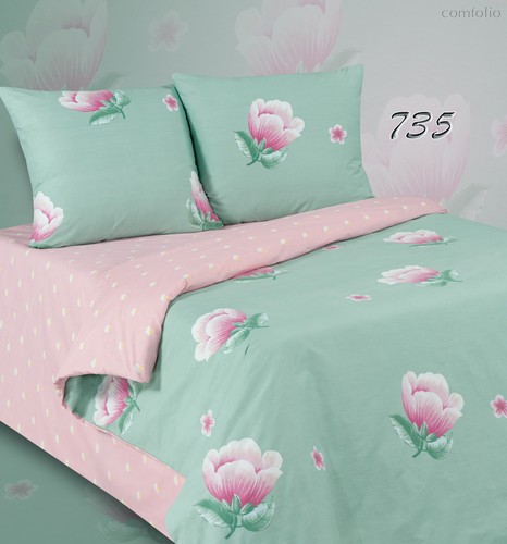 Комплект постельного белья ПА-3-735* Евро Поплин с наволочками 70х70х2шт. - АльВиТек