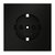 Накладка для розетки с заземлением и защитными шторками, S70 черный матовый - Voltum