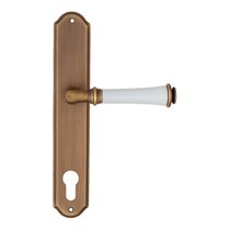 Дверная ручка на планке Fratelli Cattini GRACIA CERAMICA BIANCO CYL PL02-BY матовая бронза - Fratelli Cattini