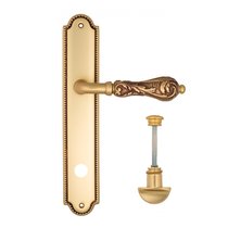 Дверная ручка Venezia Monte Cristo WC-2 на планке PL98 французское золото + коричневый - Venezia Collezione