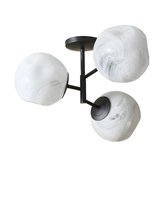 Чёрный светильник Клауд с плафонами с облачным узором - Louvre Home