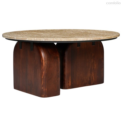 Столик кофейный Torhill, ?80 см, бежевый/орех - Bergenson Bjorn