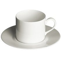 Чашка чайно-кофейная цилиндрическая с блюдцем Dibbern "Белый декор" 250мл - Dibbern