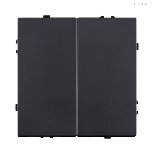 Выключатель кнопочный 2-клавишный 10А/250В, черный матовый Kollinger Eclipse EC-025BK - Kollinger