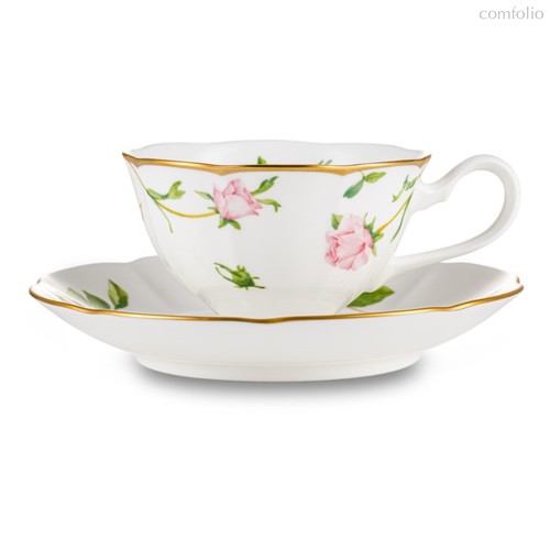 Чашка чайная с блюдцем Narumi Цветущая Роза 230 мл, фарфор костяной - Narumi
