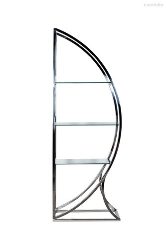 Стеллаж "Полусфера" прозрачное стекло/хром 71x48x202см - Garda Decor