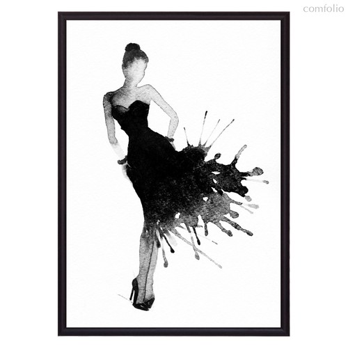 Черное платье Акварель 1, 21x30 см - Dom Korleone