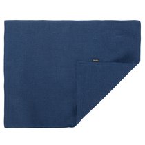 Салфетка под приборы из стираного льна синего цвета из коллекции Essential, 35х45 см - Tkano