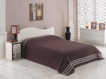 Простыня махровая "KARNA" PETEK 160x220 см, цвет коричневый - Bilge Tekstil