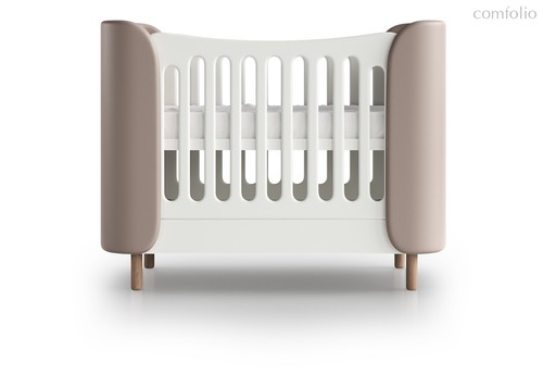 Кроватка KIDI Soft mini cпальное место 60*120 см (бежевый, экокожа) - Ellipse