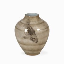 Ваза Fish II высота 36, цвет белый/золотой/черный - Cosmo