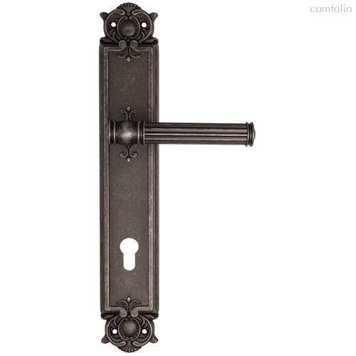 Дверная ручка Venezia Impero CYL на планке PL97 античное серебро - Venezia Collezione