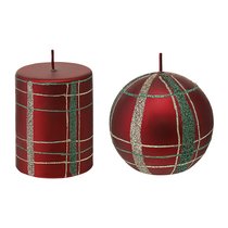 Набор декоративных свечей Festive classics из коллекции New Year Essential, 2 шт. - Tkano