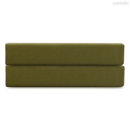 Простыня на резинке из премиального сатина оливкового цвета из коллекции Essential, 160х200х30 см - Tkano