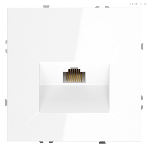 Розетка компьютерная встраиваемая VOLTUM S70 RJ45 кат.6, (белый глянцевый) - Voltum
