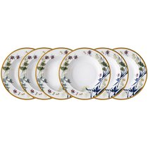 Набор тарелок суповых Rosenthal Турандот 22 см, фарфор, белый, золотой кант, 6 шт