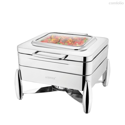 Мармит 5,5 л 2/3x65 с откидной крышкой и окном нерж. - SUNNEX