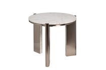 Стол журнальный натур. белый мрамор Касс Белый (Cass White) d 57x50см - Garda Decor