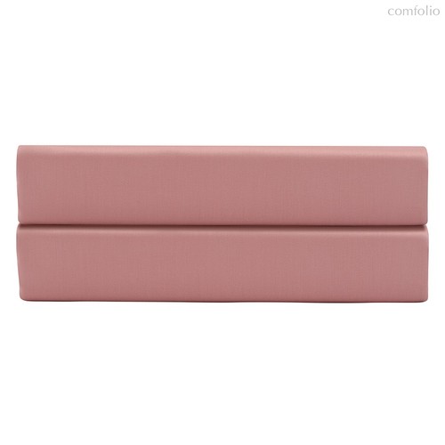 Простыня на резинке из сатина темно-розового цвета из коллекции Essential, 180х200х30 см - Tkano