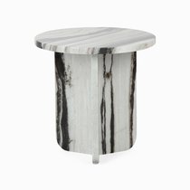 Кофейный столик Pia диаметр 41, цвет белый/серый - Cosmo