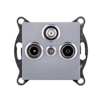 Розетка тройная TV (мама) + TV (папа) + спутниковая SAT, серый Kollinger REA-036GY для Aspekt, Eleganz, Reflex - Kollinger