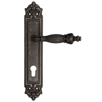 Дверная ручка Venezia Olimpo CYL на планке PL96 античное серебро - Venezia Collezione