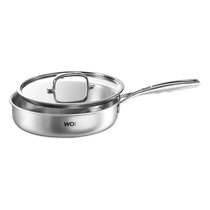Сковорода со стеклянной крышкой WO HOME Verona 26х6 см, сталь нержавеющая, п/к, 26 см - Wo Home