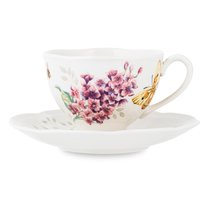 Чашка чайная с блюдцем Lenox "Бабочки на лугу" 240мл - Lenox