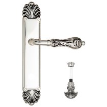 Дверная ручка Venezia Monte Cristo WC-4 на планке PL87 натуральное серебро + черный - Venezia Collezione