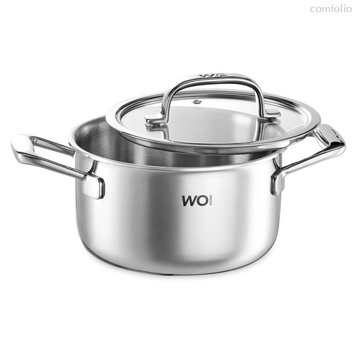 Кастрюля со стеклянной крышкой WO HOME Verona 2,5 л, 18х10 см, сталь нержавеющая 18/10, п/к - Wo Home