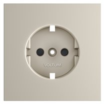 Накладка для розетки с заземлением и защитными шторками, S70 кашемир - Voltum