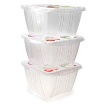 Набор контейнеров SNIPS "Fresh" 1л, для СВЧ и заморозки, 3шт, пластик - Snips
