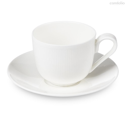 Чашка кофейная с блюдцем Decor de table Плиссе 90 мл, фарфор костяной - Decor De Table