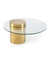 Золотой кофейный столик Мартиника - Ø 90 см, цвет золотой - Louvre Home