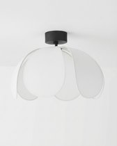 Черный потолочный светильник Флэк с белым абажуром, цвет белый - Louvre Home
