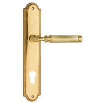 Дверная ручка Venezia Mosca CYL на планке PL98 полированная латунь - Venezia Collezione