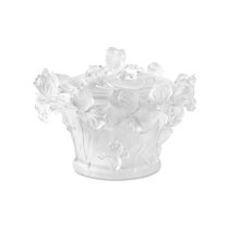 Конфетница Decor de Table Pate de Verre Cristal Ирисы 17 см, хрустальное тесто, белая, п/к - Decor De Table