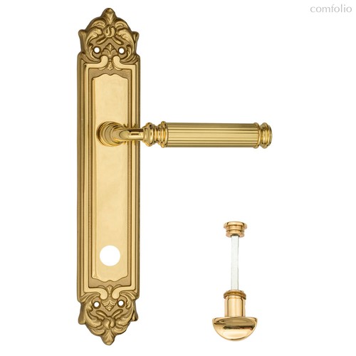 Дверная ручка Venezia Mosca WC-2 на планке PL96 полированная латунь - Venezia Collezione