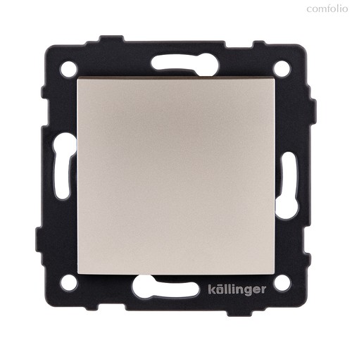 Выключатель 1-клавишный проходной 10А/250В, изогнутый, золотой Kollinger REA-R-003GD для Aspekt, Eleganz, Reflex - Kollinger