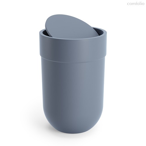 Корзина для мусора с крышкой Touch, 6 л, голубая - Umbra