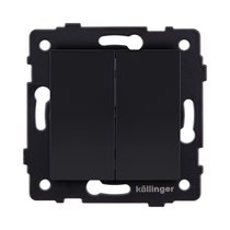 Двухклавишный перекрестный выключатель 10А/250В Черный матовый Kollinger Reflex, Aspekt и Eleganz REA-704BM - Kollinger