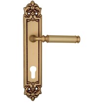 Дверная ручка Venezia Mosca CYL на планке PL96 французское золото - Venezia Collezione